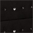 Rea Nightstand- 2 Drawers with Crystal Knobs- Black Velvet Upholstery