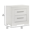 Dema 2 Drawer Nightstand- High Gloss White Textured Trim