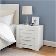 Dema 2 Drawer Nightstand- High Gloss White Textured Trim