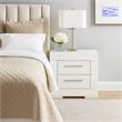Dema 2 Drawer Nightstand- High Gloss White Textured Trim