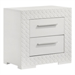 Dema 2 Drawer Nightstand- High Gloss White Textured Trim