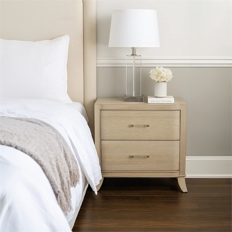 Fea Nightstand with USB Ports- 2 Drawers