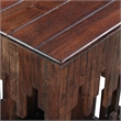 24 Inch Accent Side End Table- Brown Acacia Wood- Slatted Square Top