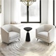Fawn 20 Inch Side End Table- Black Mango Wood Round Top with Pedestal Base