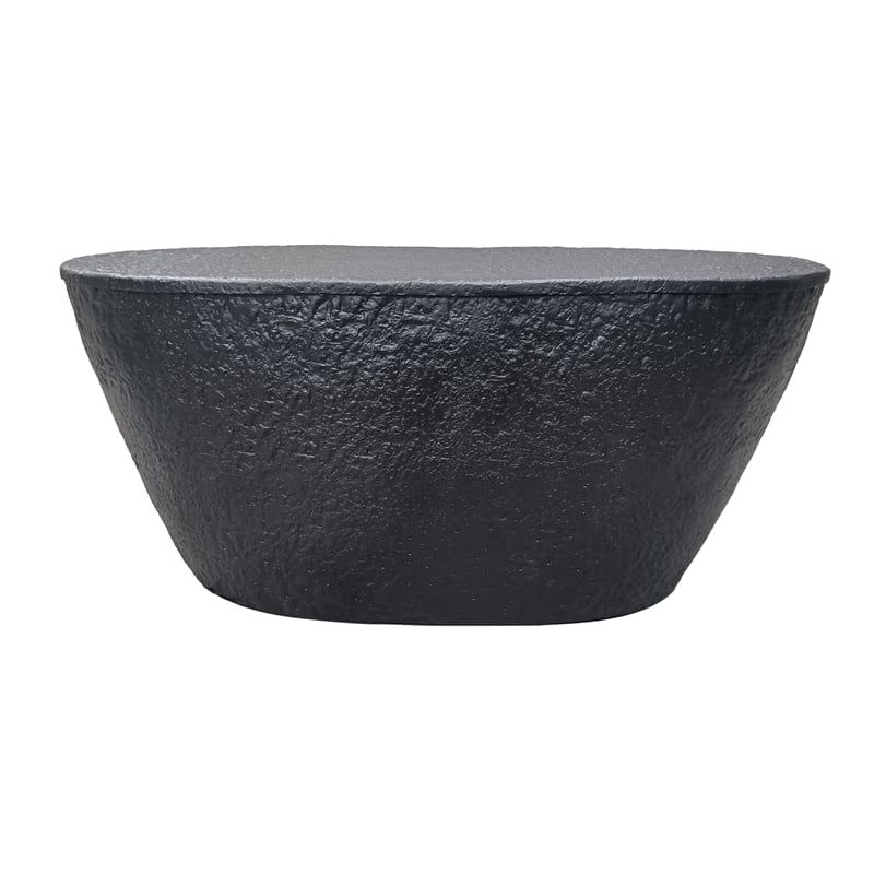 Josi 36 Inch Coffee Table- Matte Black Sculptural Aluminum Frame