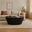 Josi 36 Inch Coffee Table- Matte Black Sculptural Aluminum Frame
