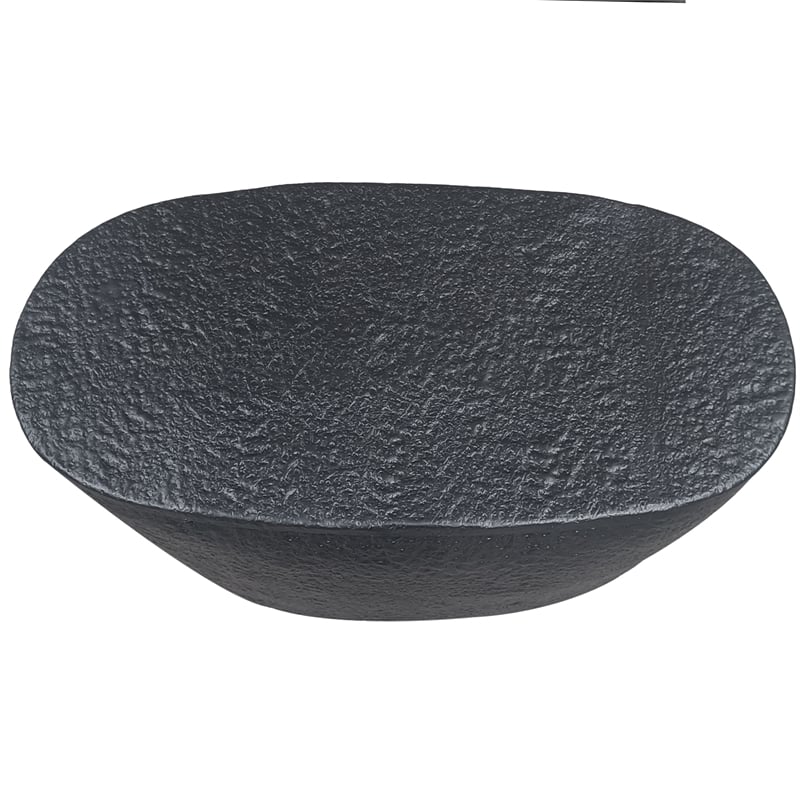 Josi 36 Inch Coffee Table- Matte Black Sculptural Aluminum Frame