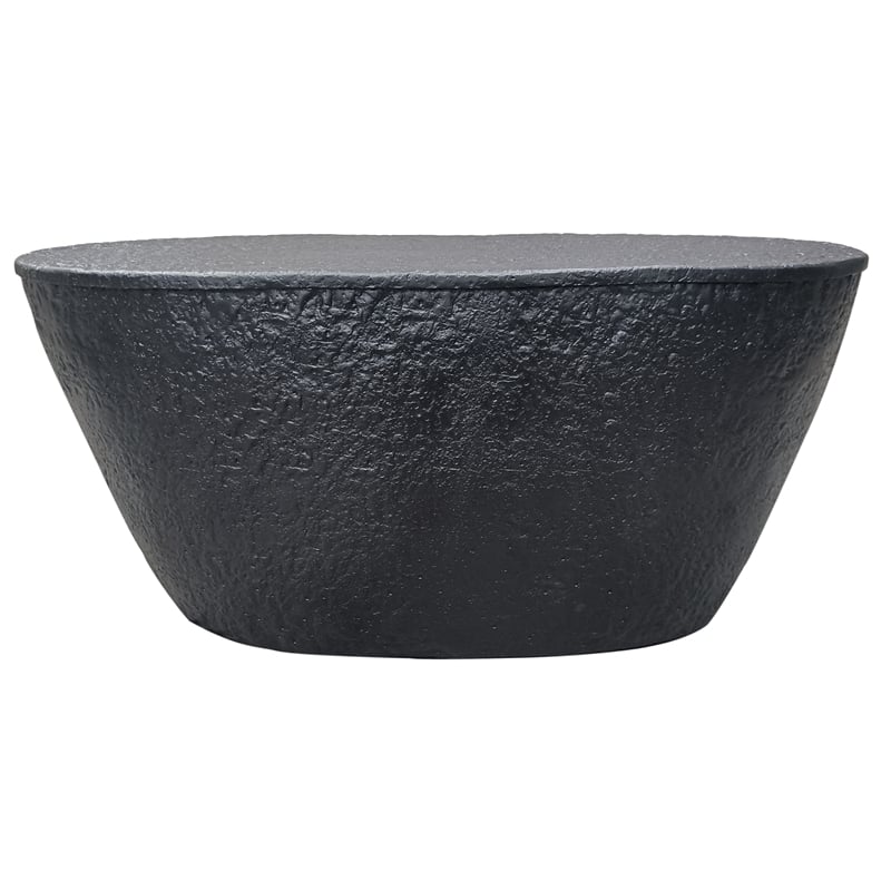 Josi 36 Inch Coffee Table- Matte Black Sculptural Aluminum Frame