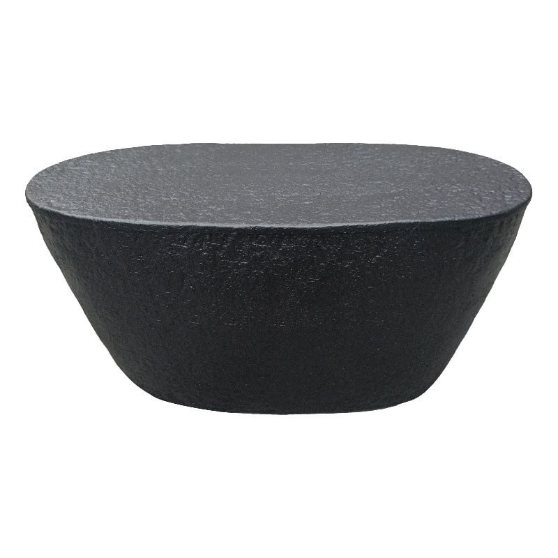 Josi 36 Inch Coffee Table- Matte Black Sculptural Aluminum Frame