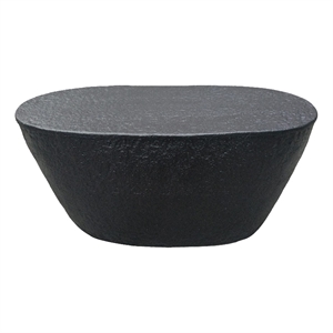 Josi 36 Inch Coffee Table- Matte Black Sculptural Aluminum Frame