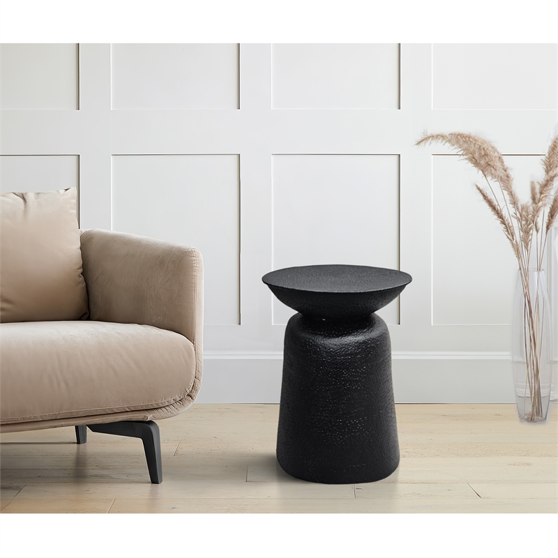 Josi 21 Inch Round Side End Table- Handcrafted Hammered Design