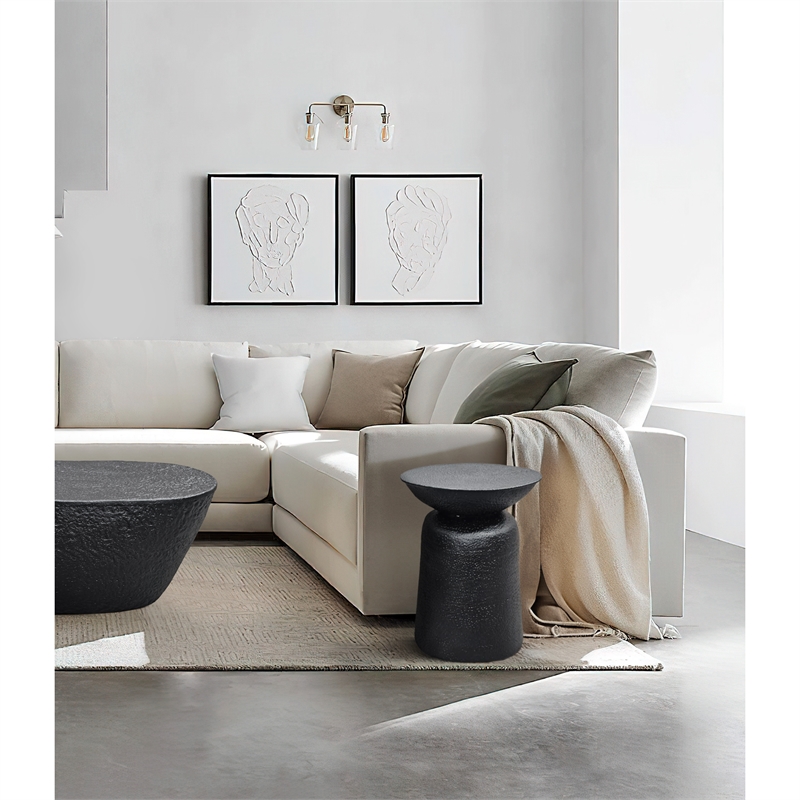 Josi 21 Inch Round Side End Table- Handcrafted Hammered Design