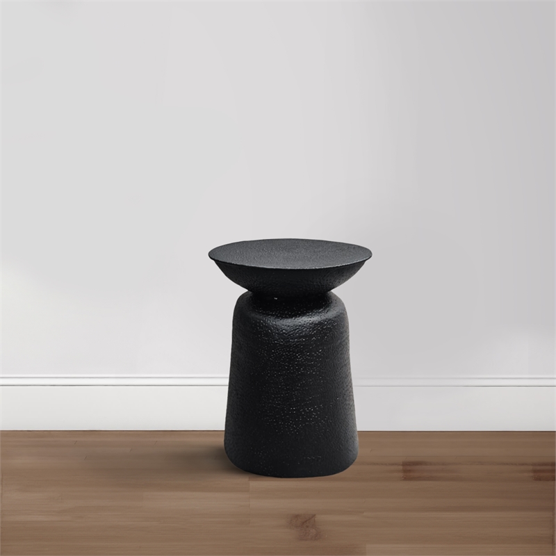 Josi 21 Inch Round Side End Table- Handcrafted Hammered Design