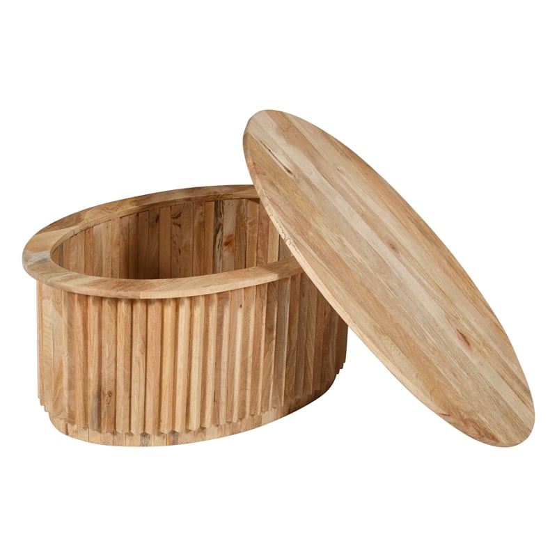 Muna Coffee Table- 36 Inch Oval Top- Handcrafted in  Mango Wood