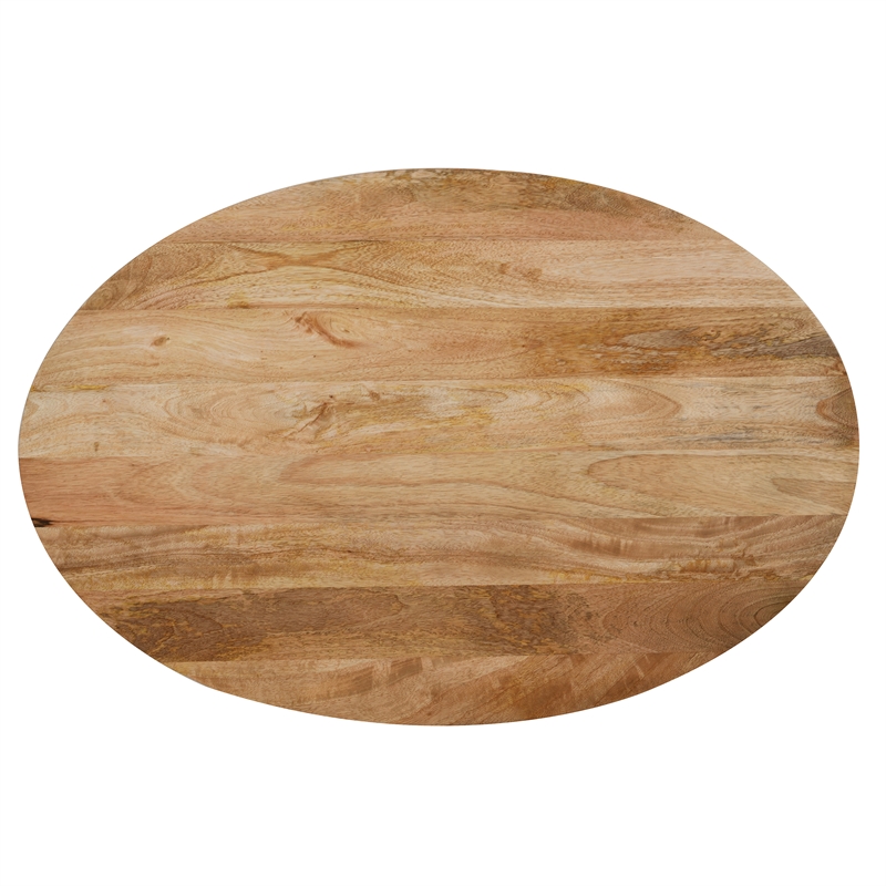 Muna Coffee Table- 36 Inch Oval Top- Handcrafted in  Mango Wood