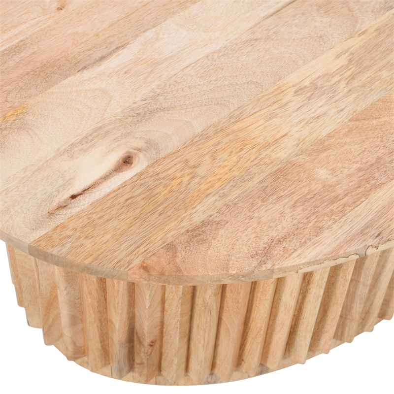 Muna Coffee Table- 36 Inch Oval Top- Handcrafted in  Mango Wood