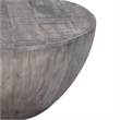 36 Inch Round Coffee Table- Handcrafted Drum Shape