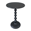 Shae 22 Inch Round Side End Table - Matte Black Aluminum Cast- Hammered Texture