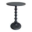 Shae 22 Inch Round Side End Table - Matte Black Aluminum Cast- Hammered Texture