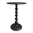 Shae 22 Inch Round Side End Table - Matte Black Aluminum Cast- Hammered Texture