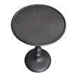 Shae 22 Inch Round Side End Table - Matte Black Aluminum Cast- Hammered Texture