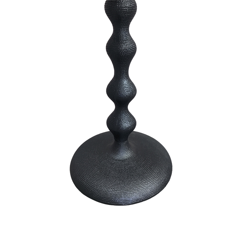 Shae 22 Inch Round Side End Table - Matte Black Aluminum Cast- Hammered Texture