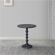 Shae 22 Inch Round Side End Table - Matte Black Aluminum Cast- Hammered Texture