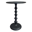 Shae 22 Inch Round Side End Table - Matte Black Aluminum Cast- Hammered Texture