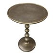 Shae 22 Inch Round Side End Table-Antique Brass Cast Aluminum