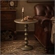 Shae 22 Inch Round Side End Table-Antique Brass Cast Aluminum