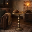 Shae 22 Inch Round Side End Table-Antique Brass Cast Aluminum