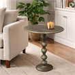 Shae 22 Inch Round Side End Table-Antique Brass Cast Aluminum