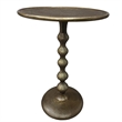 Shae 22 Inch Round Side End Table-Antique Brass Cast Aluminum