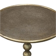 Shae 22 Inch Round Side End Table-Antique Brass Cast Aluminum