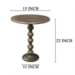 Shae 22 Inch Round Side End Table-Antique Brass Cast Aluminum