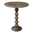 Shae 22 Inch Round Side End Table-Antique Brass Cast Aluminum