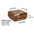 30 Inch Coffee Table- Handcrafted Hollow Cube Shape
