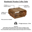 30 Inch Coffee Table- Handcrafted Hollow Cube Shape
