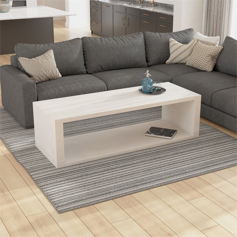 Keli Coffee Table- 58 Inch Minimalist Open Frame