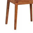 Nali Bedside Nightstand Table- 2 Drawers- Natural Brown Mango Wood- Brass Knobs
