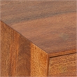 Nali Bedside Nightstand Table- 2 Drawers- Natural Brown Mango Wood- Brass Knobs