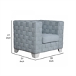 Reah Accent Chair-Knitted Light Blue Chenille-White Composite Wood