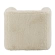 Savoir Swivel Accent Chair-Modern Soft Furry Beige Fabric-Round Arms