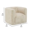 Savoir Swivel Accent Chair-Modern Soft Furry Beige Fabric-Round Arms