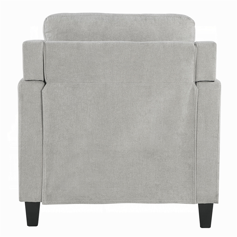 Royi Accent Chair-Track Armrest-Gray Fabric Seat w Tufted Backrest
