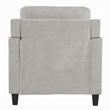 Royi Accent Chair-Track Armrest-Gray Fabric Seat w Tufted Backrest