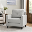 Royi Accent Chair-Track Armrest-Gray Fabric Seat w Tufted Backrest