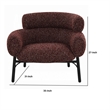 Meru Sofa Chair-Curved Back Maroon Red Tweed Fabric-Black Metal Legs