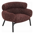 Meru Sofa Chair-Curved Back Maroon Red Tweed Fabric-Black Metal Legs