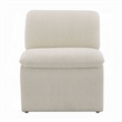 Kami Accent Chair-Curved Open Base-Armless Modern Ivory Boucle